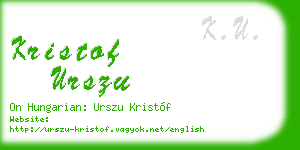 kristof urszu business card