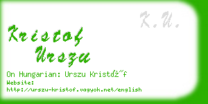 kristof urszu business card